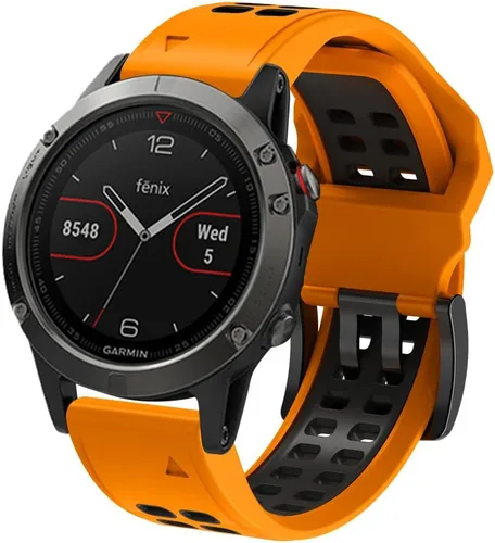 Vista 2 de REYDA Correa de silicona compatible con Garmin Fenix 8 Pro/8/E 1.850 in, 0.866 in, correa de reloj de ajuste rápido, suave, flexible, correa