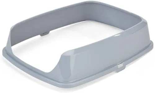 Vista 4 de So Phresh by Petco - Sartén grande para gatos, color gris y blanco, 19.7 pulgadas de largo