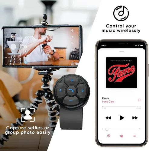 Vista 8 de Mando a distancia para auriculares con casco Bluetooth, controla música, asistentes de voz, llamadas y más, batería de larga duración, impermeable