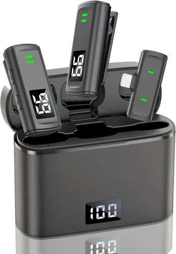 Vista 12 de Micrófono Lavalier inalámbrico para iPhone 16 - Micrófono de teléfono USB C para grabación de video con reducción de ruido, mini micrófonos 35H