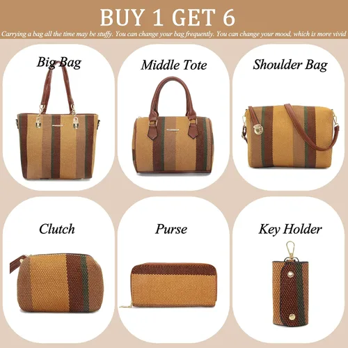 Vista 2 de 2E-youth Designer Purses and Handbags for Women Satchel Shoulder Bag Tote Top Handle Bag
