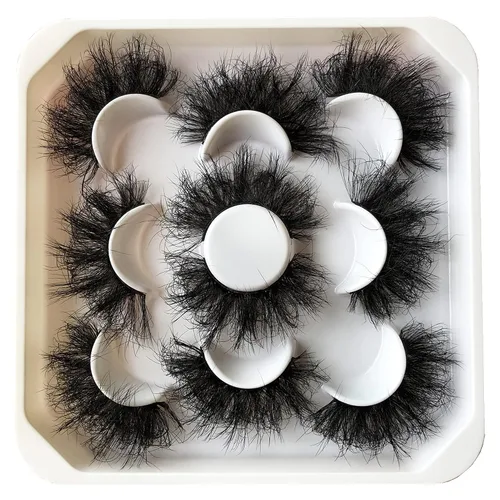 Vista 66 de Pooplunch - Pestañas postizas estilo ojo de gato, extensión de volumen 8D natural, finas, cortas, de visón sintético, tiras de pestañas postizas