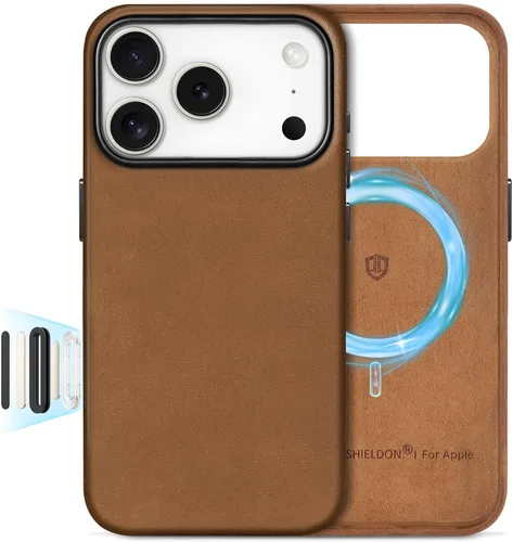 Vista 32 de SHIELDON Funda de piel auténtica para iPhone 17 de 6.3" 2025, color negro
