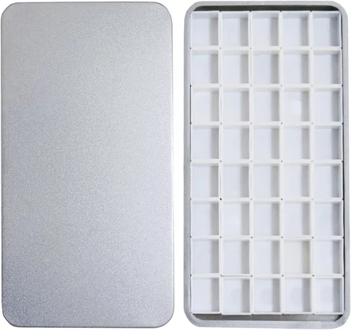 Vista 40 de FCLUB Paleta de latas de acuarela con 20 bandejas vacías completas con rayas magnéticas DIY tu kit de acuarela de viaje