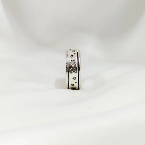 Vista 72 de Boho Spinner Ring, Mothers Day Gift, Silver 925 Women Ring, Sterling Silver 925 Ring, Fidget Spinner Ring,Women Silver Anxiety Ring