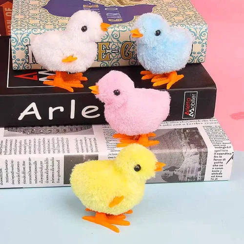 Vista 4 de CICITOYWO Juguete novedoso de conejito y pollito saltador, juguete de cuerda para niños pequeños, adultos, cesta de caza de huevos de Pascua