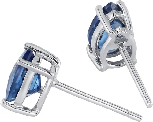 Vista 3 de Peora Aretes de topacio azul Londres de oro blanco de 14 quilates para mujer, piedra preciosa natural, forma de pera de 1.50 quilates, grado AAA