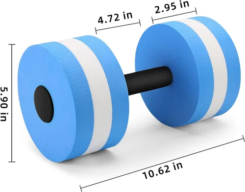 Vista 3 de Water Dumbbells Set,6 Pieces Water Aerobic Exercise Foam Dumbbell Set Pool Resistance, Detachable Aquatic Dumbells, Resistance Gloves, Aquatic
