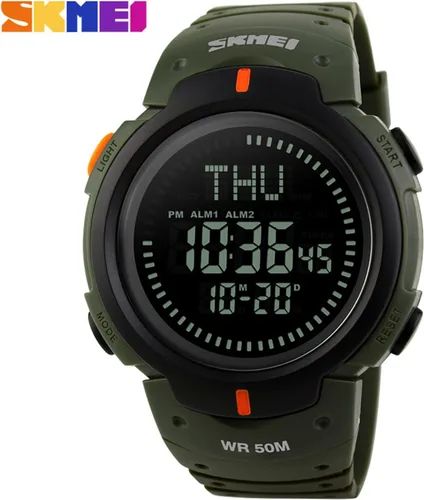 Vista 2 de Gosasa Mens Watch Sports Digital Compass Survival 50M Waterproof Stopwatch Alarm