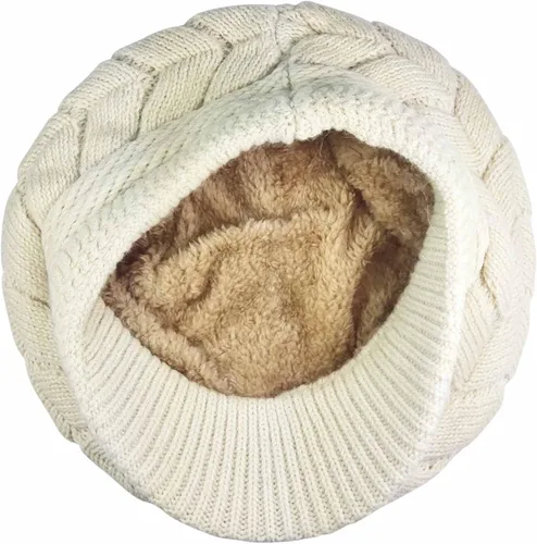 Vista 3 de Hindawi gorro de lana caliente de invierno para mujer gorra esquí de lana con visera
