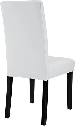 Vista 4 de Modway Confer - Silla Parsons tapizada de piel sintética moderna para cocina y comedor, color blanco