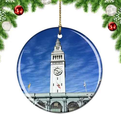 Vista 57 de California San Francisco 16 Avenue Tiled Steps USA Christmas Tree Ornamento Decoración Colgante Colgante Decoración Ciudad Viaje Souvenir Colección