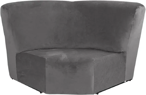 Vista 25 de MINGPINHUIUS Funda elástica de terciopelo para sofá reclinable en la esquina, funda curvada para sofá modular, funda elástica suave para sofá Marrón