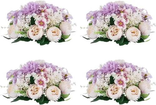 Vista 21 de Bolas de flores artificiales para centros de mesa: 2 piezas de rosas rojas para centros de mesa, arreglos florales, centro de mesa para bodas