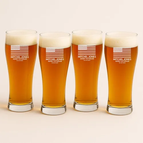 Vista 8 de Juegos Personalizados Militares - Decantador Grabado Personalizado y 4 Vasos de Scotch - Ejército, Marina, Fuerza Aérea, Guardia Costera - Servicio