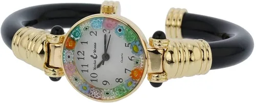 Vista 4 de GlassOfVenice - Reloj pulsera Millefiori de cristal de Murano, color negro y dorado multicolor, Negro