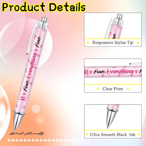 Vista 2 de Geyee 10 Piezas Bolígrafos de Enfermera Adorables Bolígrafos de Dibujos Animados Lindos Bolígrafos Retráctiles de Enfermería Divertidos de Tinta