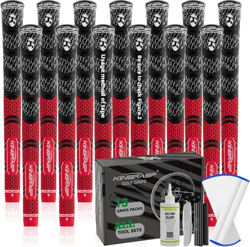 Vista 10 de Empuñaduras de golf híbridas premium (paquete de 13) – Empuñaduras de goma de alta tracción con retroalimentación mejorada Incluye 13 empuñaduras