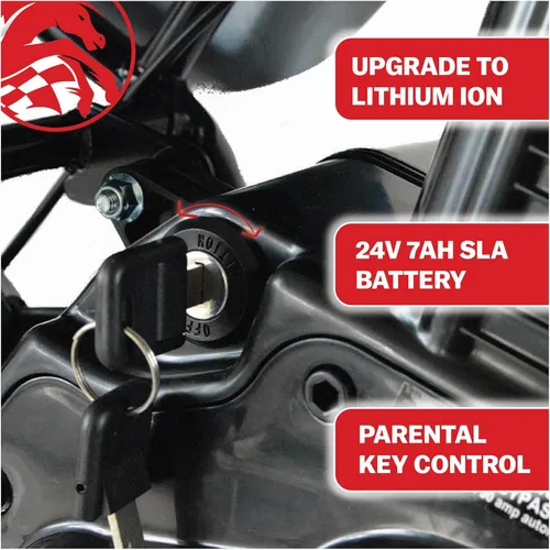 Vista 3 de Burromax TT250 Motocicleta de tierra eléctrica para niños, 250w 24v 7ah, 2 velocidades, hasta 14 mph, para ciclistas de hasta 150 lb, mini bicicleta