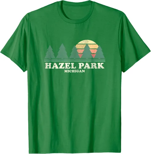 Vista 4 de Hazel Park MI - Camiseta vintage con diseño retro de los años 70, Azul / Patchwork, S