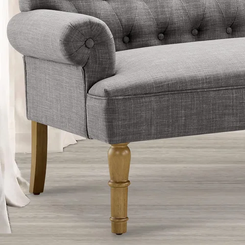 Vista 7 de Rosevera Drennan Loveseat - Sofá para sala de estar, lino, color ceniza