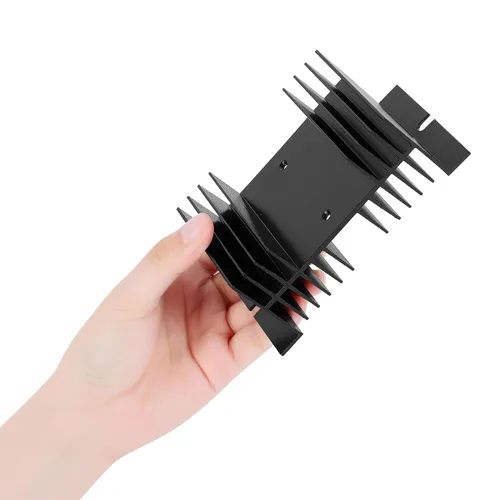 Vista 6 de uxcell Disipador de calor de aluminio negro 4.9 "x 2.8" x 2"/12.5 x 7 x 5 cm Aletas de enfriamiento disipador de calor disipador de calor para relé