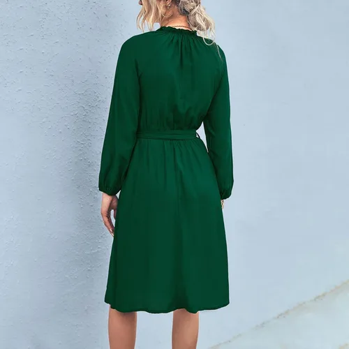 Vista 5 de Vestidos de otoño para mujer, vestidos de invitados de boda para mujer, vestidos semiformales para mujer, otoño e invierno, moda casual