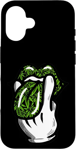 Vista 32 de Lick Smoke Weed Leaf Pattern Marihuana 420 Cannabis Pot Gift Case para iPhone 17