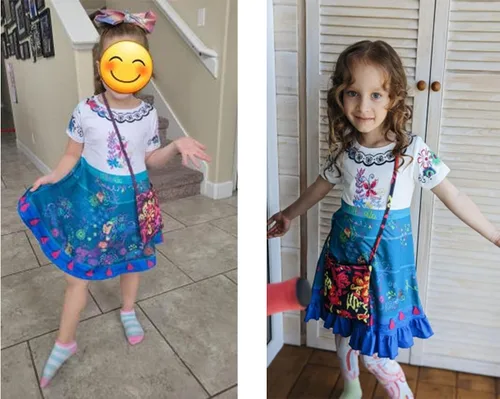 Vista 5 de Amarliben Girls Mirabel Dress Isabella Luisa Princess Costume Outfit Birthday Dresses Madrigal Magic Family Party Dress up