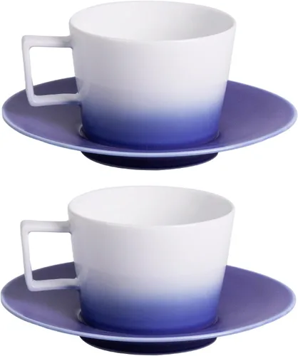 Vista 26 de KAMMAK Juego de 2 tazas de café de cerámica, tazas de café de porcelana con platillos, 6.52 onzas hechas a mano, elegante taza de té de porcelana