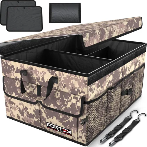 Vista 12 de FORTEM Organizador de maletero para SUV, organizador de maletero de automóvil, almacenamiento plegable, accesorios de coche para mujeres y hombres