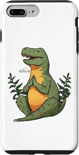 Vista 9 de Funda de meditación para iPhone 15 Tyrannosaurus Rex T-Rex Yoga Meditating Trex