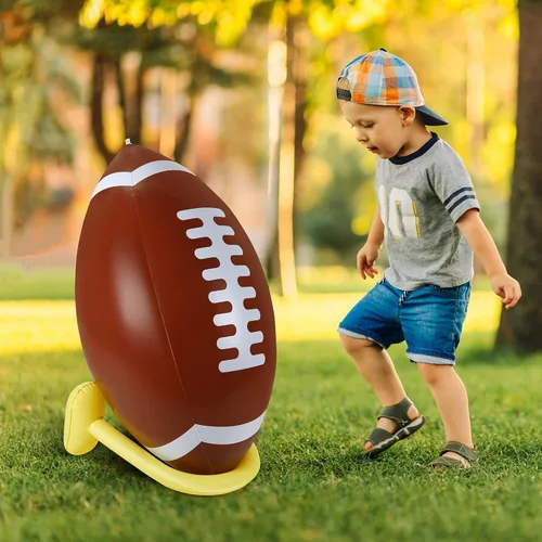 Vista 6 de Sanwuta Juego de fútbol inflable gigante gigante de 37 pulgadas con camiseta inflable, suministros para fiestas de cumpleaños, decoración de portón
