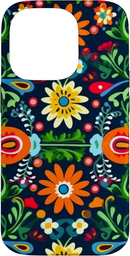 Vista 17 de Funda para iPhone 16 con diseño floral mexicano tradicional mexicano