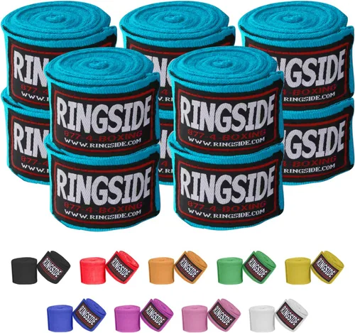 Vista 12 de Ringside Mexican Style Boxing Hand Wraps (Pairs) - 180" Semi-Elastic Cotton Blend Wrist Support with Thumb Loop for MMA, Muay Thai, Kickboxing