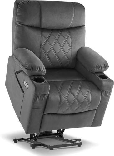 Vista 10 de MCombo Silla reclinable pequeña con triple motor eléctrico para ancianos Café