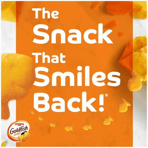 Vista 6 de Goldfish Crackers Say Cheeeese - Paquete variado con queso cheddar, pizza y parmesano, paquetes de aperitivos, 20 unidades (paquete de 2)