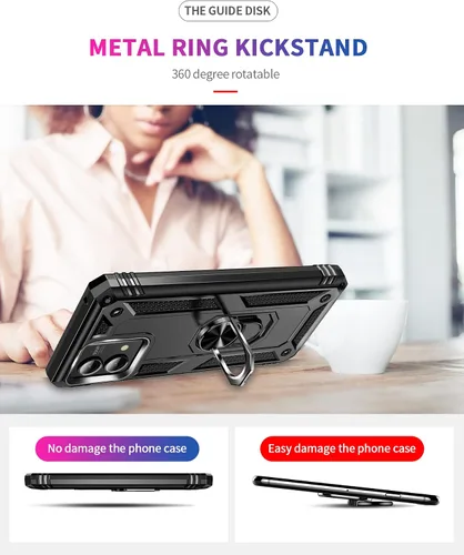 Vista 7 de Funda para Moto G Stylus 2023 5G en coche, soporte de anillo de metal, armadura anti caída completa, material de TPU + PC para Moto G Stylus 2023 5G