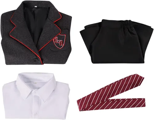 Vista 3 de Disfraz musical de Matilda de la película para mujer, disfraz de uniforme escolar con corbata, traje de fiesta de Halloween