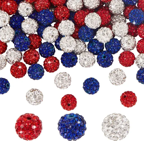 Vista 38 de PH PandaHall - 240 piezas de cuentas de strass en 24 colores, cuentas de cristal de 10 mm, cuentas de bola de discoteca con strass, cuentas