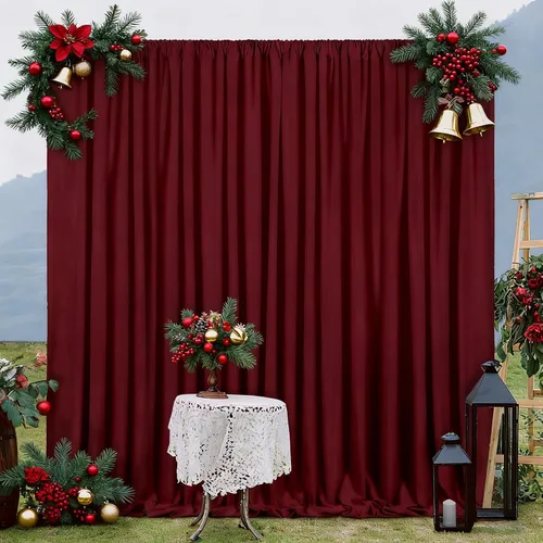 Vista 14 de Cortinas de fondo de poliéster negro para cortinas, 2 paquetes de 5 x 8 pies, cortina de tela de cortina de Halloween para decoración de fiestas