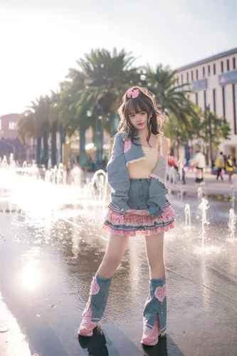 Vista 4 de Preppy Lolita Kawaii Faldas Dulces Mini Mujeres Lindo Vestido de Bola Falda Denim Falda Y2K Cintura Alta Encaje Pastel Faldas