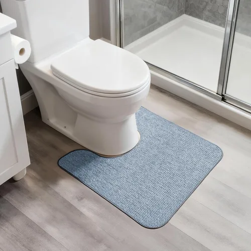 Vista 53 de Tapete de baño ultrafino, con base de goma, antideslizante, secado rápido, lavable a máquina, pelo bajo, absorbente, para ducha exterior, fregadero