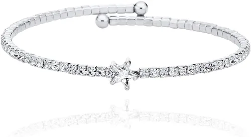 Vista 42 de OZEL - Pulseras para mujer, chapados en oro real de 18 quilates, pulseras de oro de cristal colorido para regalos