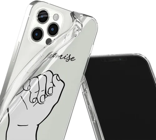 Vista 5 de Funda de teléfono a juego para iPhone SE 2022, 7, 8 – Pareja manos cubierta linda promesa aniversario meñique para él y su relación – Diseño