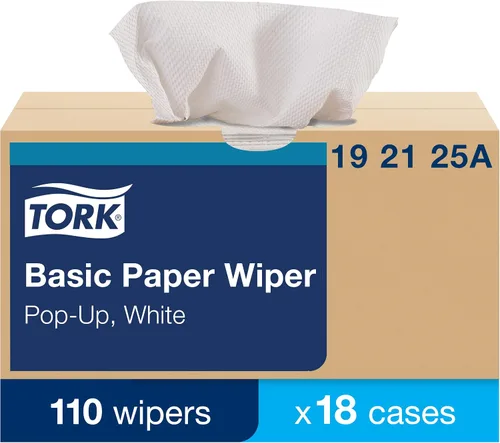 Vista 2 de Tork Limpiador de papel básico blanco, caja emergente, 18 x 110 hojas, 192125A