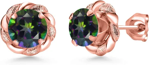 Vista 306 de Gem Stone King Aretes de plata de ley 925 de 0.236 in con piedra natal redonda para mujer