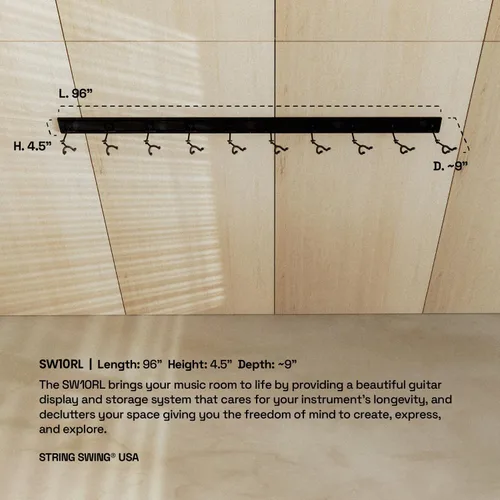 Vista 6 de String Swing Soporte de Pared para Guitarra, Soporte para Guitarra de Múltiples Guitarras, Soporte de Guitarra Colgante para Guitarras Acústicas