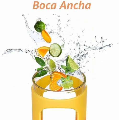 Vista 4 de Kodrine - Botella con popote para beber, capacidad de 20 onzas fluidas, con tapa de bambú, para café helado, reutilizable, boca ancha, para batidos