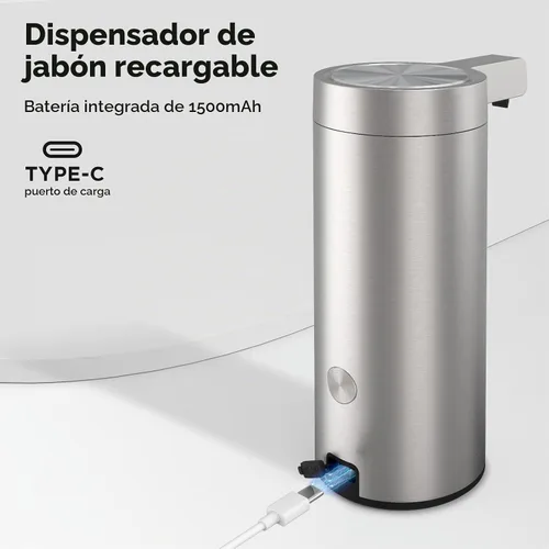 Vista 3 de Newise Dispensador automático de jabón, sin contacto, 9 oz, acero Acero inoxidable
